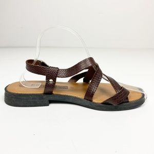 The Leather Collection brown Toe Loop Sandals 7.5